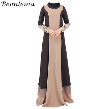 

Beonlema Muslim Dress Kaftan Abaya Embroidery Sleeves Islamic Women Dresses Femme Elegant Robe Islam In Malaysia Eid Clothes