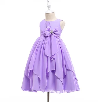 

Purple Bow Kids Dress Girls Summer 2020 Mid-calf Lolita Girls Vestido Infantil Girls Clothes 2 3 4 6 8 10 Year Old RKF184074