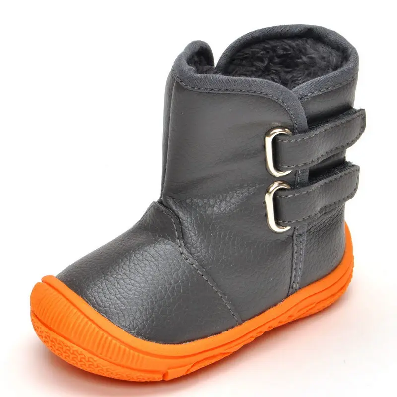 3 цвета, Милая зимняя теплая обувь для малышей ботинки из искусственной кожи для маленьких мальчиков и девочек мягкая нескользящая обувь для малышей