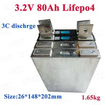 

4pcs Original Great 80Ah lifepo4 3.2v cell prismatic LiFePo4 battery pack 3C discharge diy 12V electric vehicle car miner's lamp