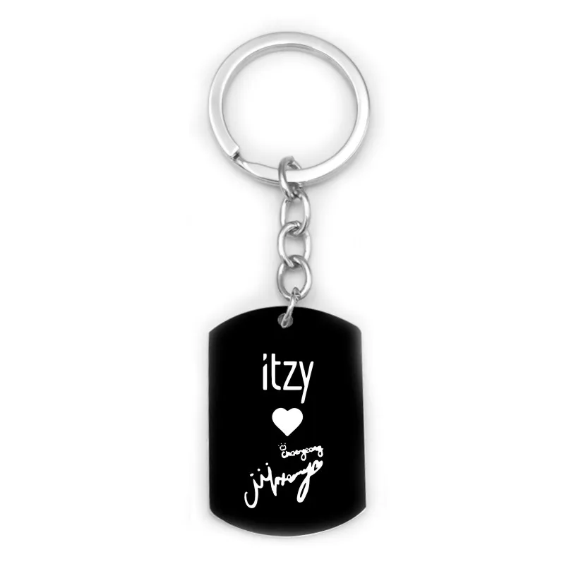ITZY KPOP брелок из нержавеющей стали Корея девушки группа Серебряная цепочка для ключей подарки для фанатов мужской Автомобильный ключ держатель