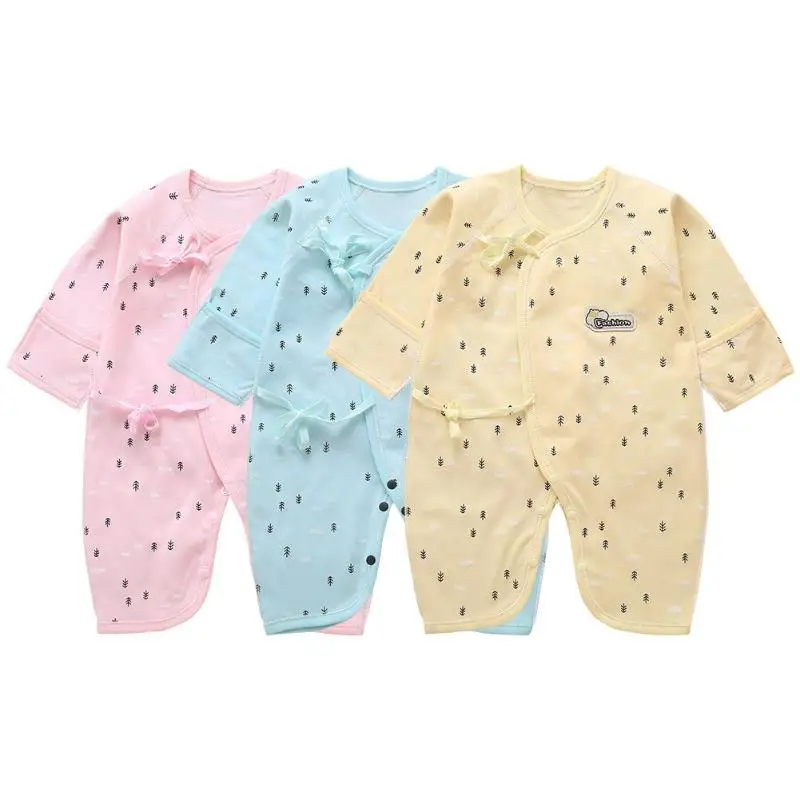 

Newborn Clothes Boys Girls Long Sleeve Rompers Trees Print Buttons Jumpsuit Soft Cotton Baby Clothing for 0-3 Month