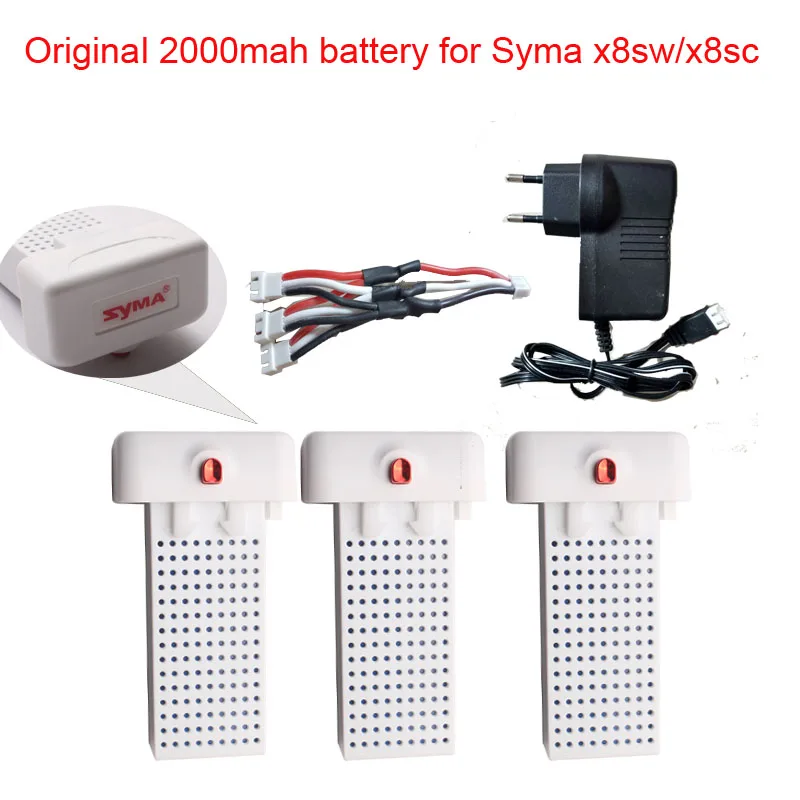 Syma X8WS/x8sc/x8 pro Оригинальная батарея ультра-высокой емкости 7,4 в 2000 мАч батарея rc Дрон Квадрокоптер Syma X8sw серии запчасти