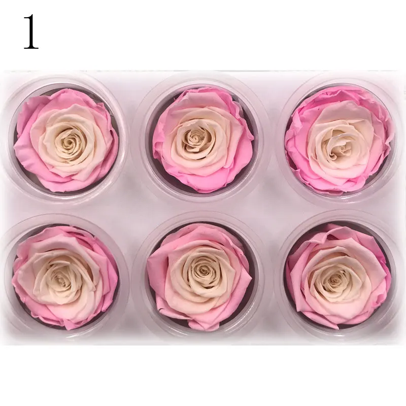 1 коробка высокое качество Радуга цвета сохраненные цветы цветок бессмертная роза 5 см диаметр вечная жизнь цветок Материал Подарочная коробка - Цвет: 1