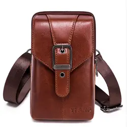 JHD-Yiang Новый Натуральная кожа яловка для мужчин винтаж сотовый мобильный чехол для телефона кросс-боди сумка почтальона через плечо поясная