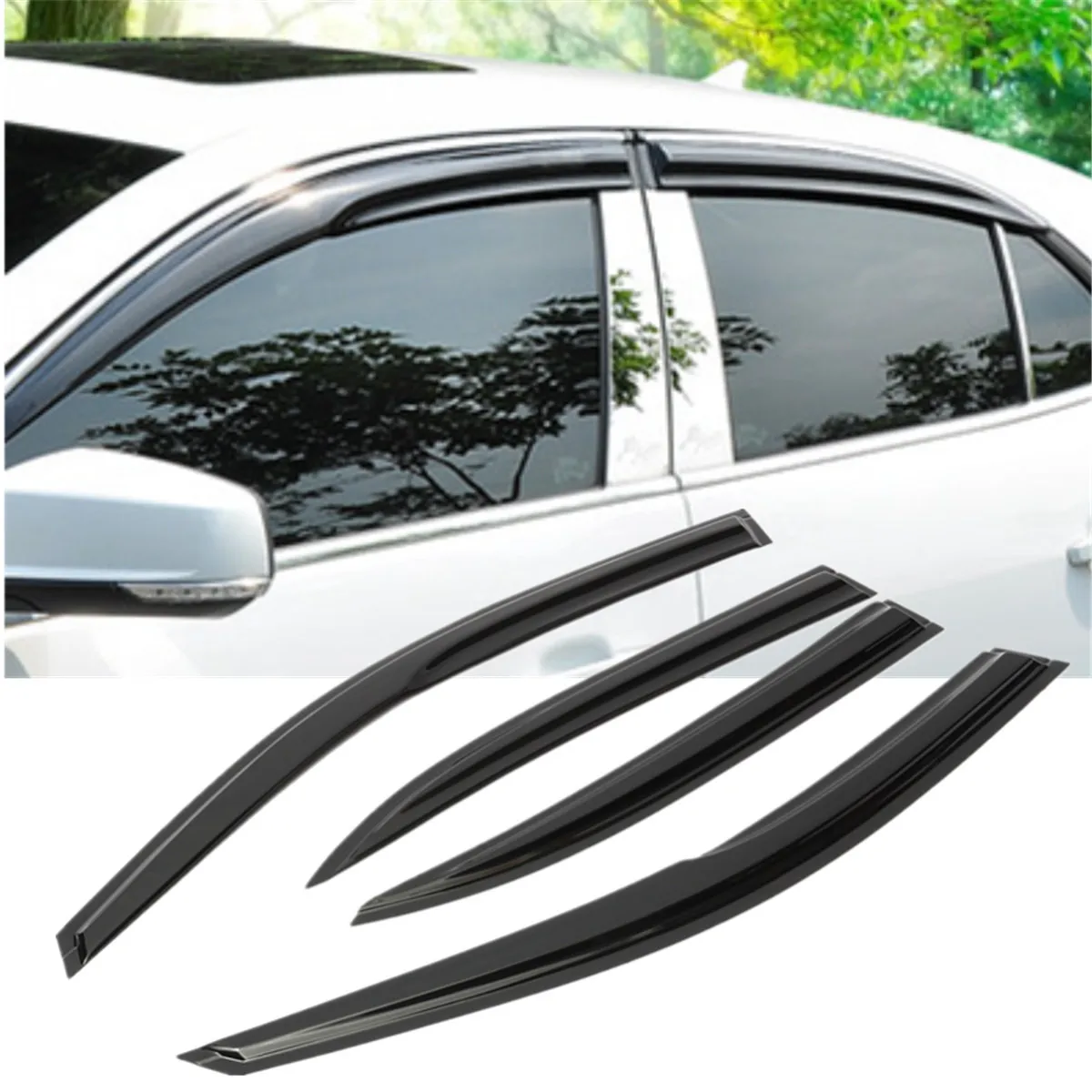 For Chevy Malibu 2008 2012 Car Window Deflector Sun Visor Guard Vent