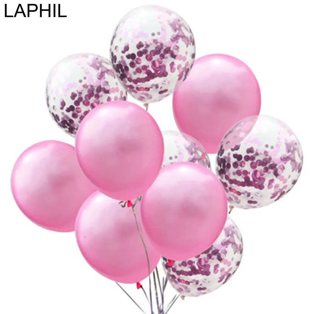 

LAPHIL 20pcs Champagne Rose Gold Latex Confetti Balloon Birthday Wedding Party Balloons Air Helium Balons Bridal Shower Supplies