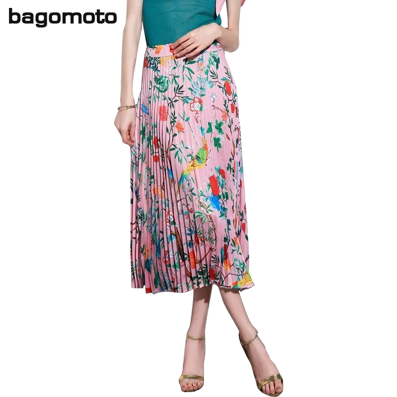 Bagomoto Для женщин новая юбка с принтом Лето Boho элегантные длинные юбки линия