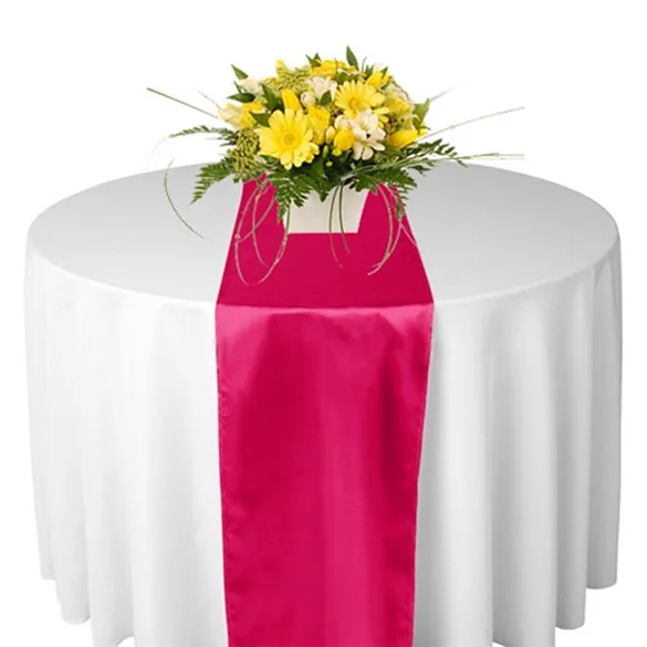  10Pcs Rose Satin Table Runners Wedding Party Supply Professional Decoration