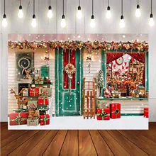 Фон для фотосъемки Рождественский снег подарок дом праздновать фон Декор фотосессия фотостудия фотобудка