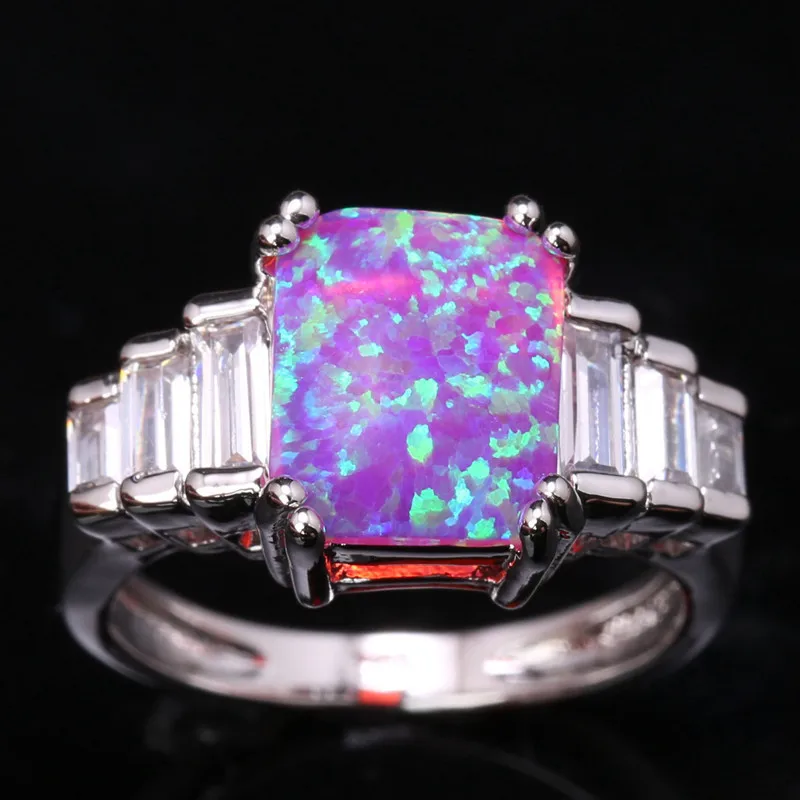 Hot Splendid Stylish Wedding  Ring  Pink Fire  Opal  925 