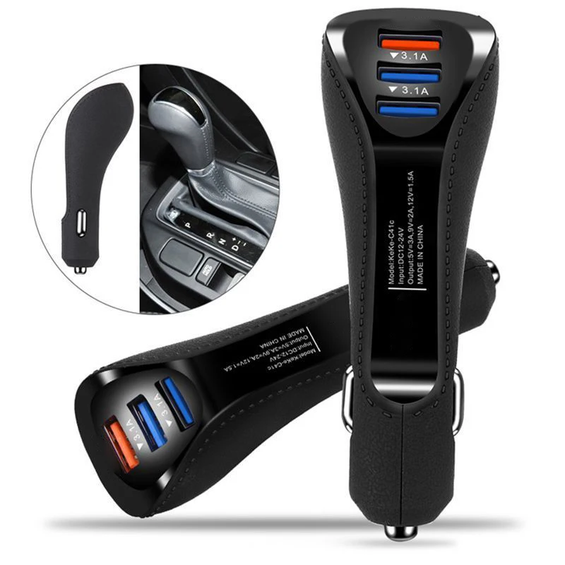 

For iphone XR XS Max Portable 3.1A QC3.0 3 USB Ports Fast Rapid Car Charger Quick Charge Adapter For Huawei P20 P9 P10 lite pro