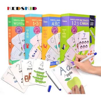 

Alphanumeric word writing cognitive card Erasable practice of handwritten cards jigsaw puzzle for children education Toys