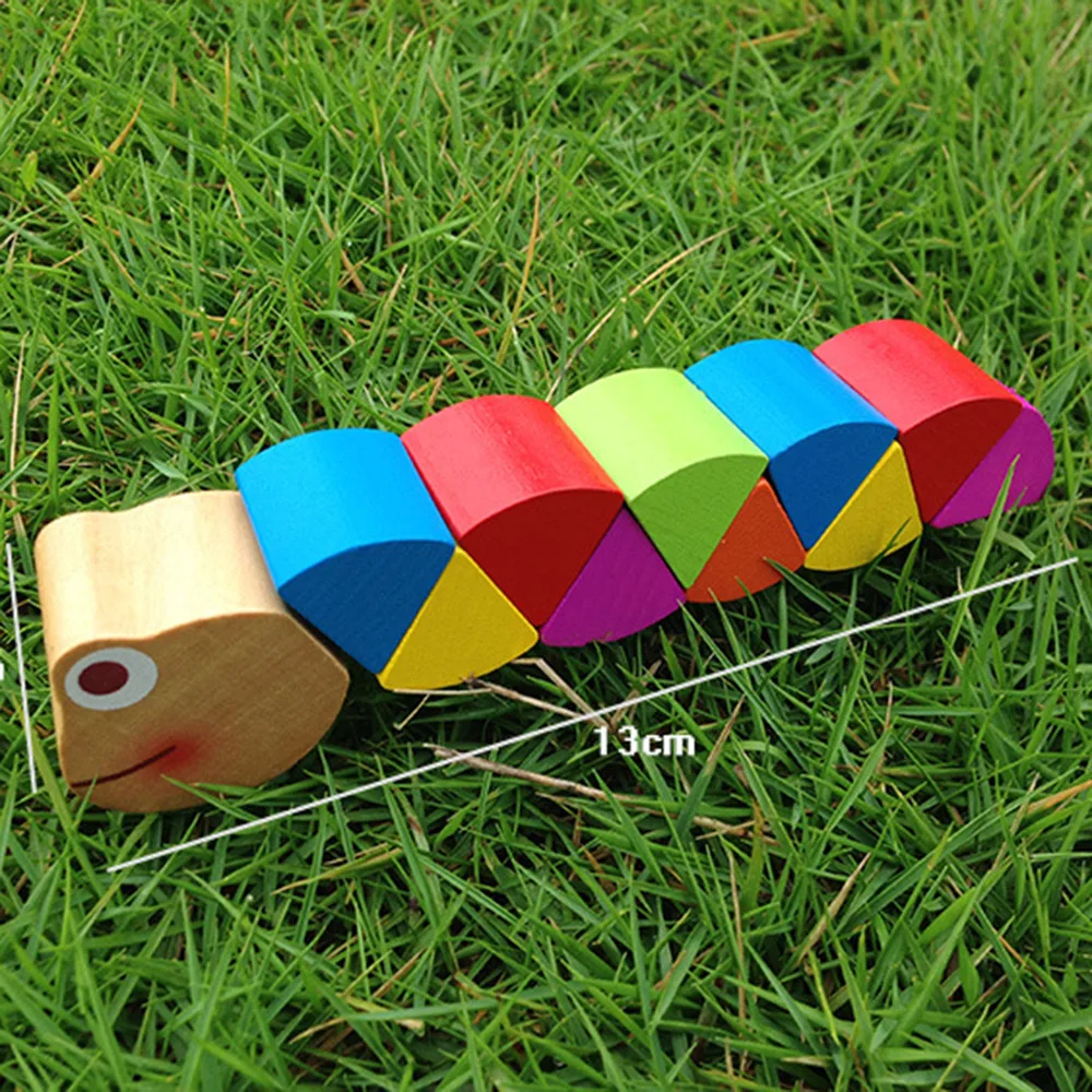 Пазлы красочные деревянные червь Дети Обучающие Развивающие дидактические детские развивающие игрушки пальчики игры для детей Монтессори подарок