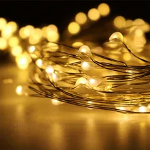 100x светодиодный крошечные микро Батарея строки Медный провод Спальня Фея Света Рождество Звездное строка(20 светодиодный s, теплый белый, 7FT