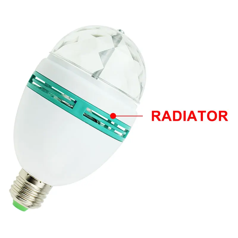 E27 LED RGB لمبة 3 W 110 V 220 V الملونة السيارات الدورية ضوئي كريستال led ضوء المرحلة سحر الكرة DJ حزب ديسكو تأثير مصباح
