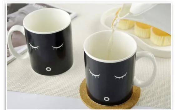 Novelty Ceramic Change Color Water Cups Office Morning Coffee Mug Creative Birthday Gifts For Girls