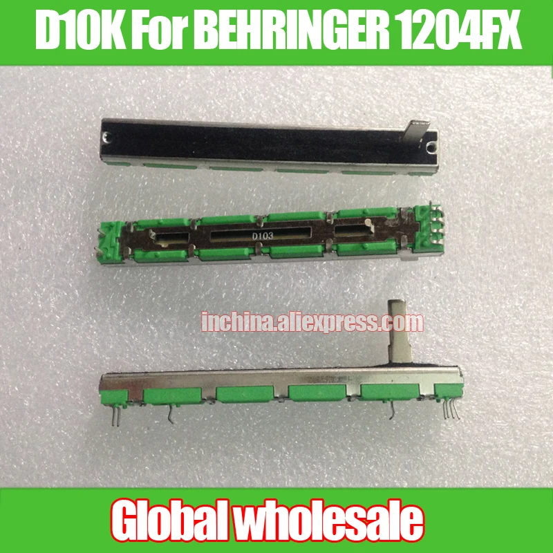 Прямой потенциометр D10K для BEHRINGER 1204FX / 75 мм Fader D103 Длина ручки 15MMC 6 футов 4 шт.|slide