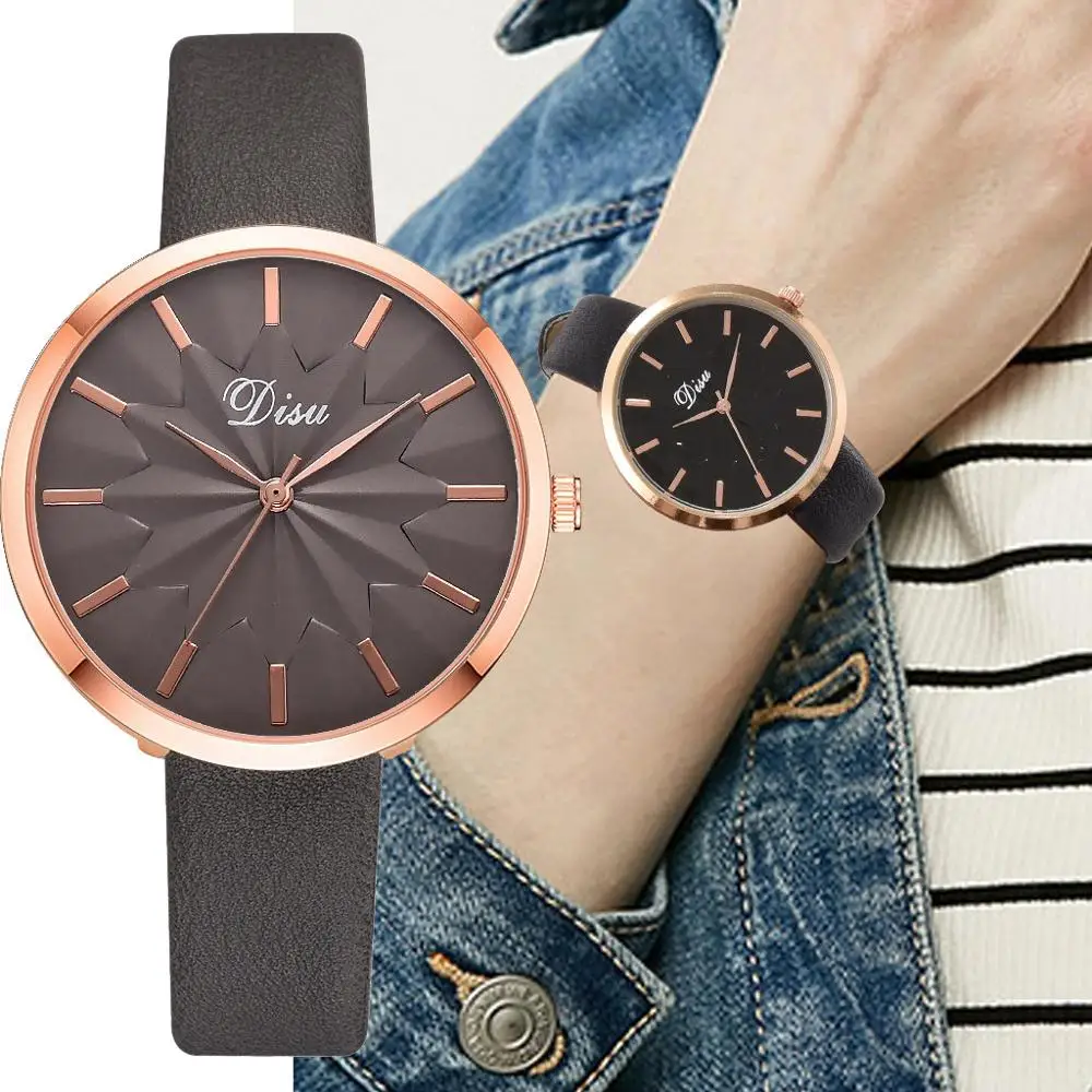 

Temperament Women's Watches Scale Dial Ladies Quartz Wristwatch Leather Strap Business Clock Bayan Kol Saati@50