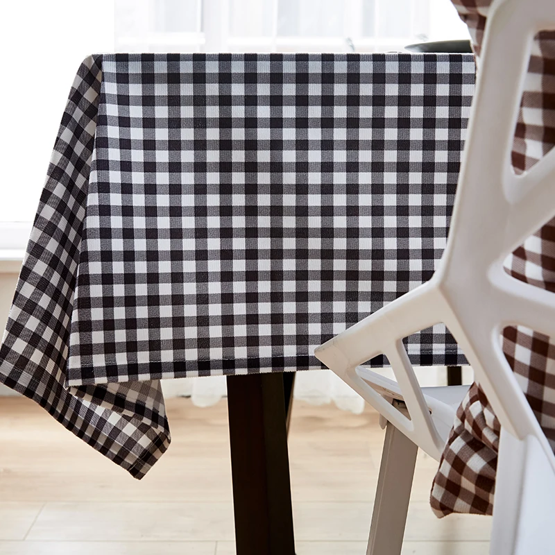 

Table Cloth Modern Rectangle Table Cover Black&White Plaid Tablecloth Home Kitchen Decoration Multi Functional Manteles 140*280