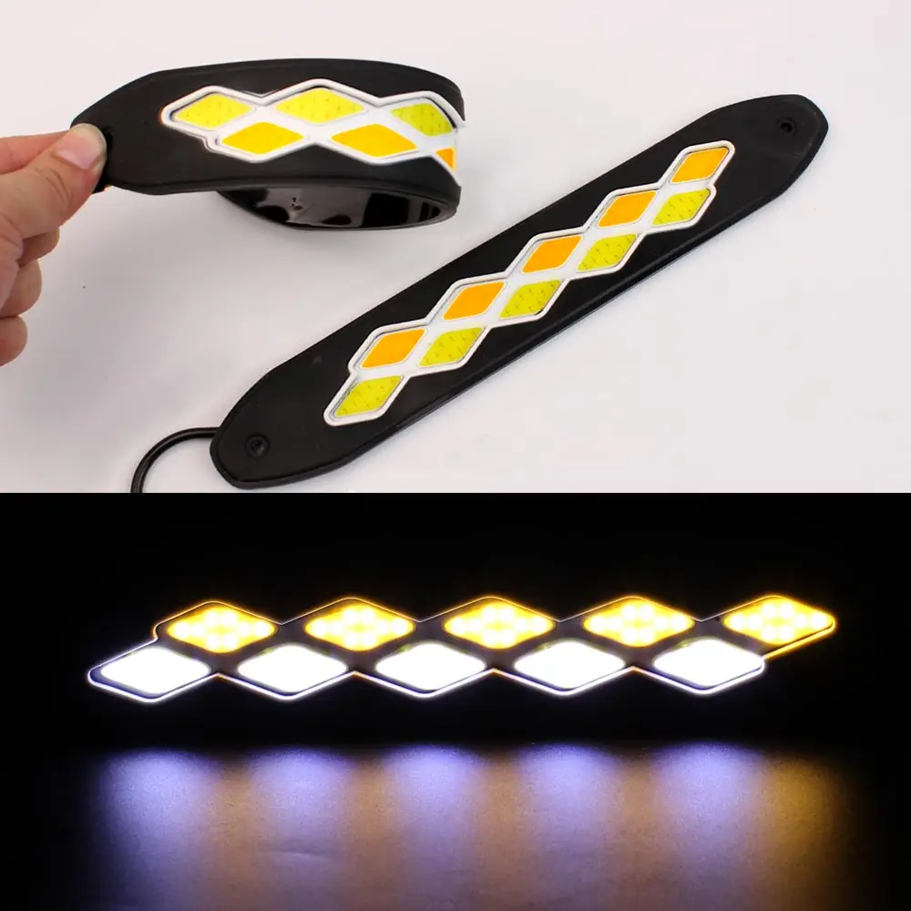 Flexible LED DRL Daytime Running Light Waterproof white DRL Yellow ...