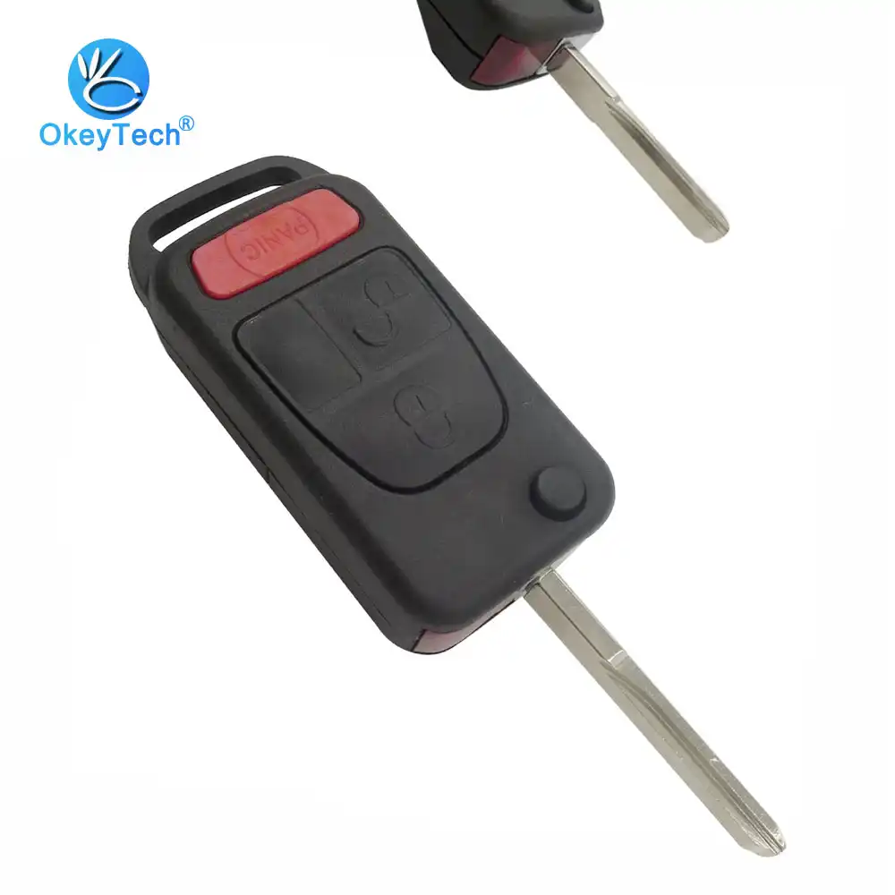Okeytech For Mercedes Benz Key Shell 3 1 Panic 4 Button Flip Folding Remote Car Key Fob Cover Case For Mb Ml350 Ml500 Ml320 Ml55 Car Key Aliexpress