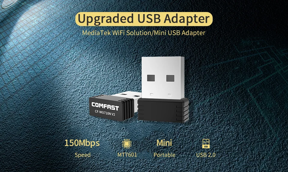 Comfast Mini USB Wi-fi адаптер 2,4G Wifi dongle 150 Мбит/с 802.11b/g/n Wifi излучатель Wi-fi приемник сетевая карта антенна