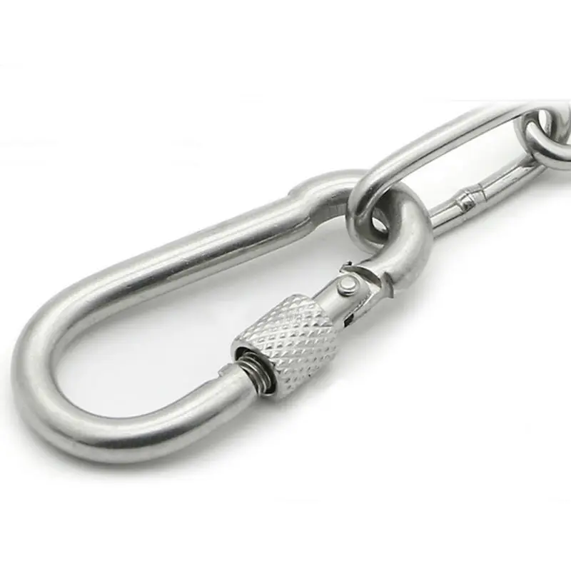 1pcs 6x60mm Silver Snap Hook With Screw Chain Fastener Hook Carabiner 304  Stainless Steel Repair Hiking Camping Quick Safe Lock - Hooks - AliExpress