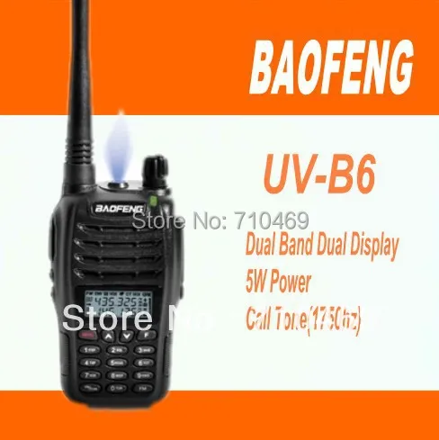 DHL Бесплатная доставка + Baofeng Walkie Talkie UV-B6 Dual Band CB Radio Transceiver UHF VHF двухстороннее радио