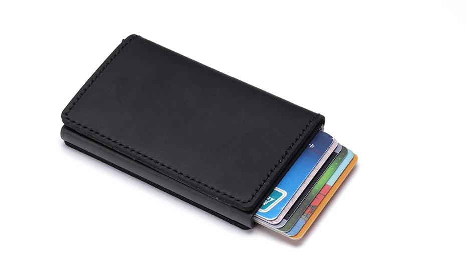 Блокировка RFID держатель для кредитных карт износостойкий Высокое качество Натуральная Воловья кожа защитная коробка для банковских карт Противоугонный ID держатель для карт