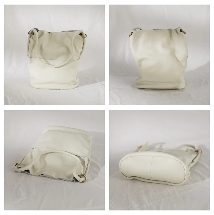 AETOO белая воловья женская кожаная мягкая кожаная сумка на одно плечо, улучшенная текстура Большая вместительная ручная скошенная сумочка