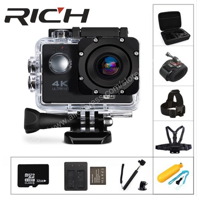 2018 RICH F5 экшн камера WiFi 1080P 170D Len 2 0 LCD на шлем go подводная профессиональная
