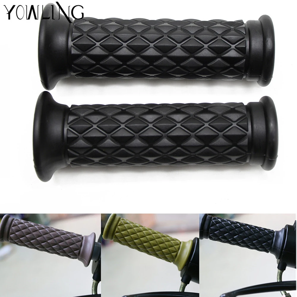 Universal 7/8" 22mm Motorcycle Hand Grips Handle Rubber Bar Gel Grip Retro Rubber Motorcycle Bike Vintage Coke Bottle Hand Grip