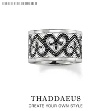 Черное кольцо в виде сердца Арабески, модный стиль Томаса, хорошее Ювелирное Украшение для женщин, новинка, подарок Ts из 925 пробы серебра, Супер предложения
