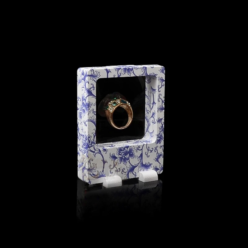 

Porcelain Jewelry Suspended Coins Floating Display Case Stand Holder Box Y4QB