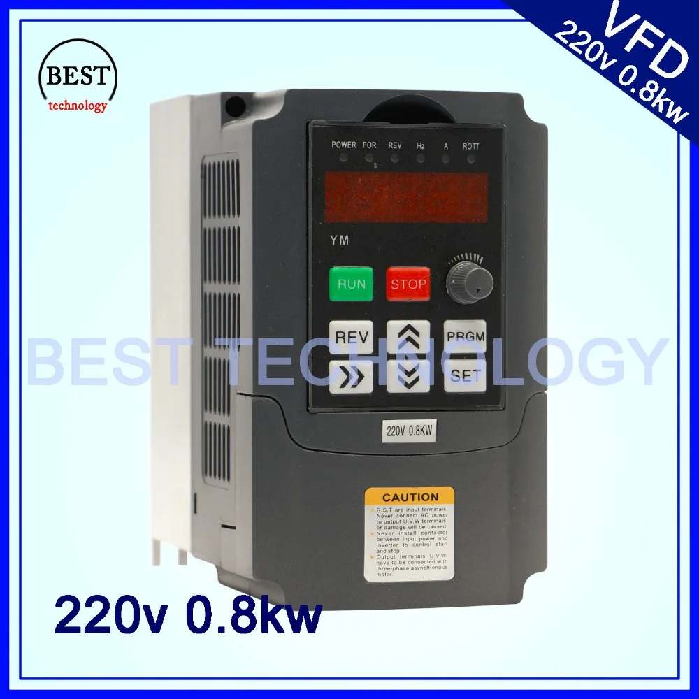 220V 0.8KW VFD CNC Spindle motor driver speed control  800W Variable Frequency Driver  Inverter 1HP or 3HP Input 3HP Output