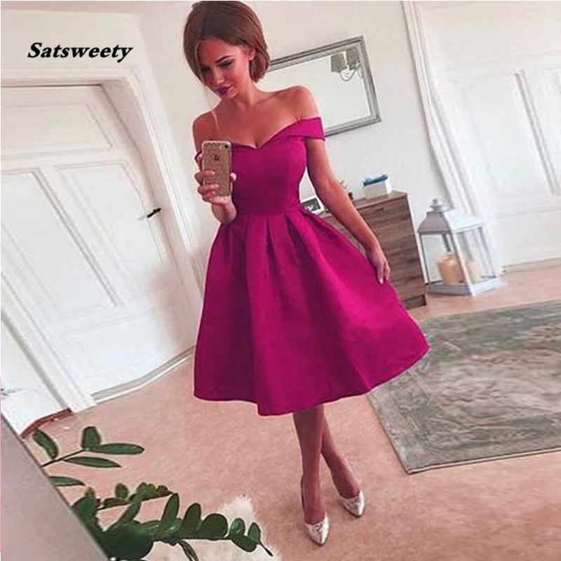 Off-The-Shoulder-Red-Short-Prom-Gowns-Satin-Knee-Length-Midi-Women-Dresses-Elegant-Party-Dresses (1)