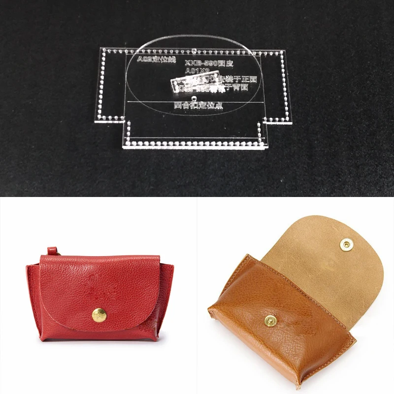 

Acrylic Stencil Leather Template Home Leathercraft Sewing Pattern Tools Accessory Earphone line bag Mini coin bag 12x5x4cm