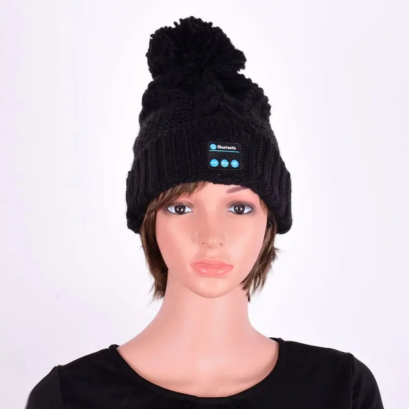 Умная шляпа Женская Беспроводная Bluetooth зима осень теплая вязаная шапка наушники с микрофоном gorros Mujer invierno