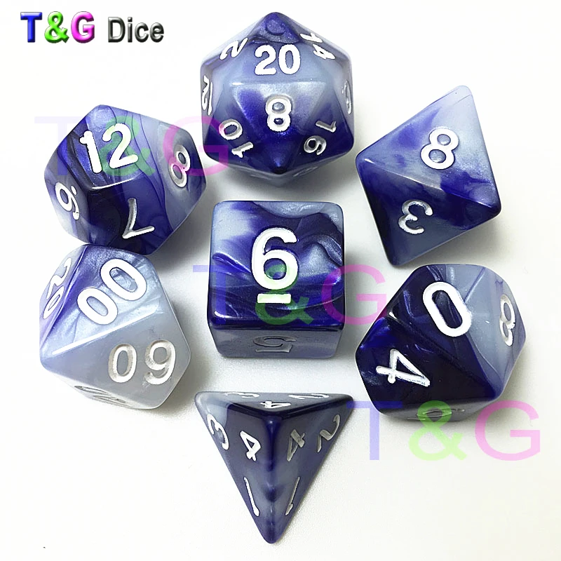 Cool Dice Set with Nebular Multi faceted Digital Game Poker D4 D6 D8