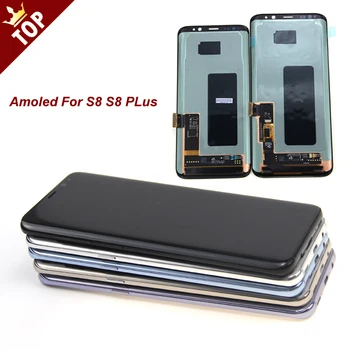

For Samsung Galaxy S8 G950 G950F Display S8 Plus G955 G955F LCD with touch screen Digitizer Super AMOLED Screen with frame