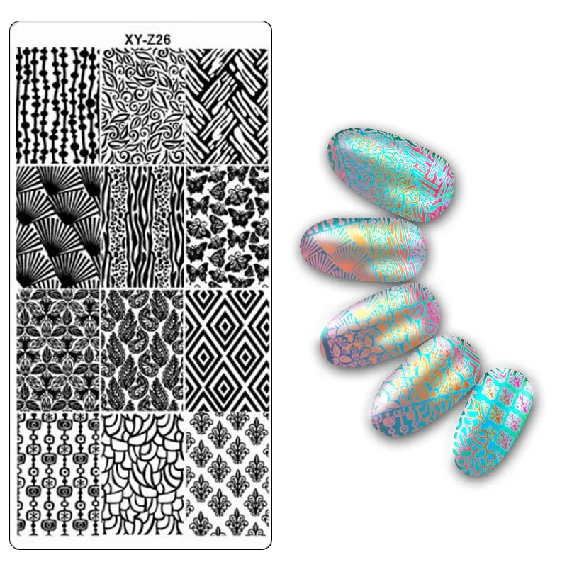 Дизайн ногтей металлическая пластина изображения штамповки пластины DIY маникюр печать шаблон пластины инструменты XYZ01-32 - Цвет: XYZ26
