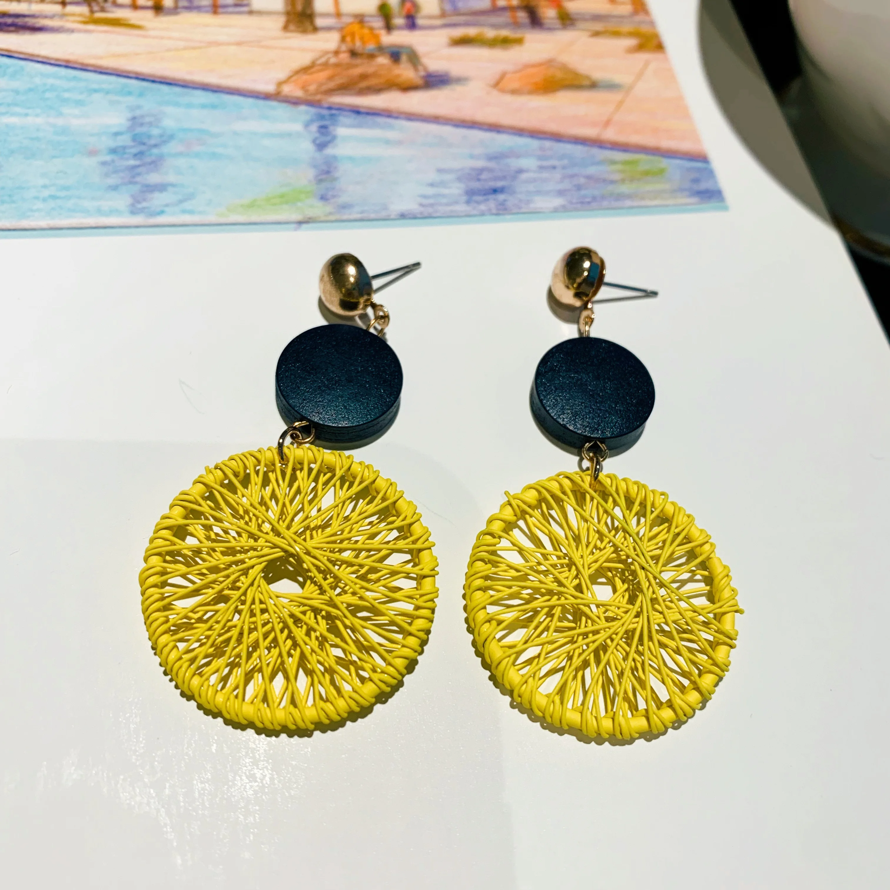 

Neatear 2019 Fashion Trendy Rattan Knit earrings Dangle Earrings Drop Earing modern Jewelry party earrings summer earrings