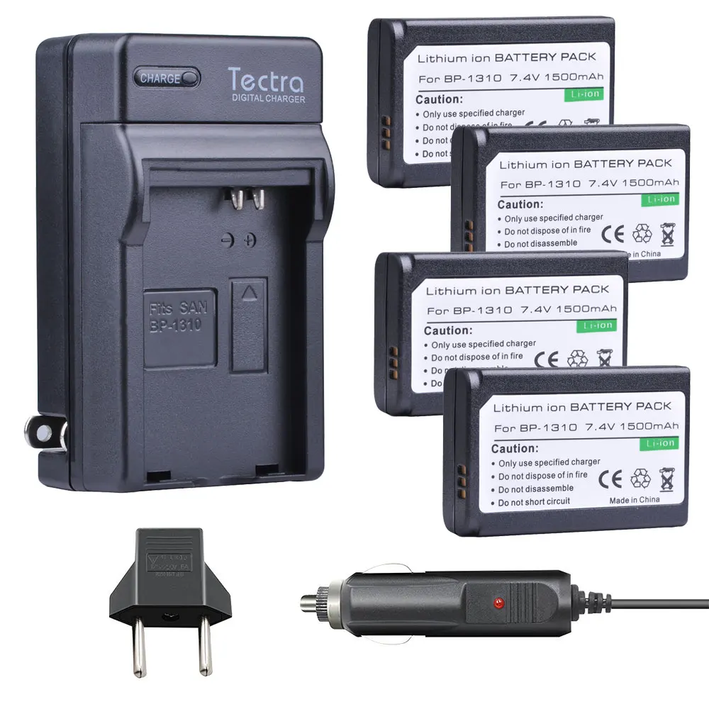 Tectra 1500 мАч 4 шт. BP-1310 BP 1310 BP1310 батарея + Автомобильное зарядное устройство для Samsung