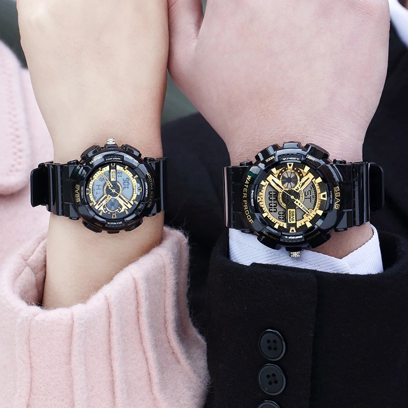 Мужские Женские цифровые спортивные часы Роскошные парные часы для плавания кварцевые наручные часы Лидирующий бренд часы для мужчин и женщин Geek