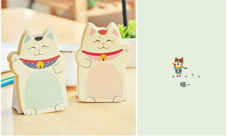 1 шт. стационарный планировщик наклейки Lucky Cat Maneki Neko Закладка Мемо Sticky Notes K989td