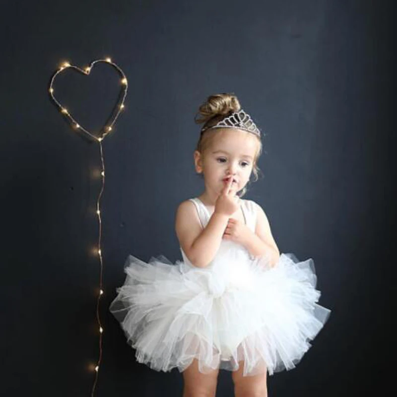 

Buenos Ninos Baby Girls Ballet Dancewear Dresses Sleeveless Tulle Tutu Layered Fluffy Outfits One-pieces Lovely Children Clothes