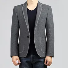 Grey wool blended men suits jacket tailor made formal business suits jacket keep warm groom wedding suits jacket