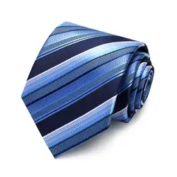 Роскошный синий полосатые галстуки для Для мужчин Бизнес 8 см Широкий смокинг костюм галстук Мальчики работы интервью Галстуки corbatas с Для