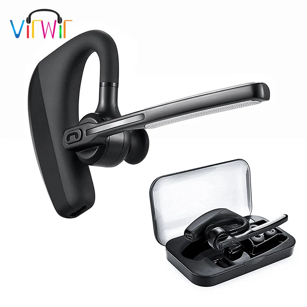 

Virwir Wireless Bluetooth Headset Handsfree Business Bluetooth Earphone Earhook with Mic Wireless headphones for mobile phone